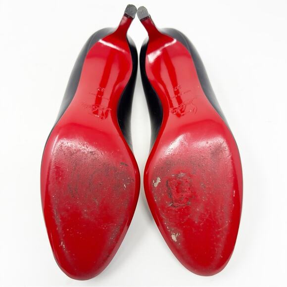 Christian Louboutin Simple Pump 70 Black Leather Heels EU 37 - Picture 8 of 9